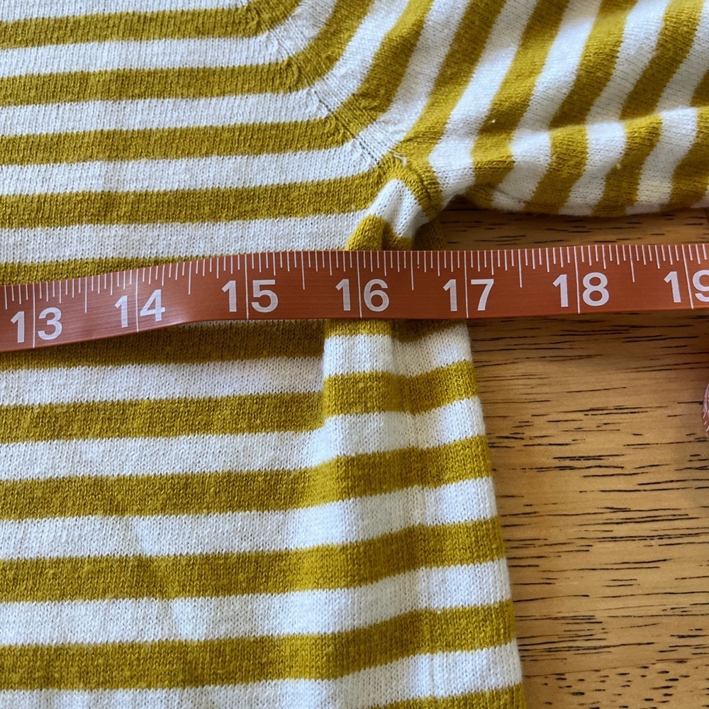 Charlie & Robin Anthropologie Women’s Sweater Yellow & White Stripped XS Boho - Picture 7 of 9